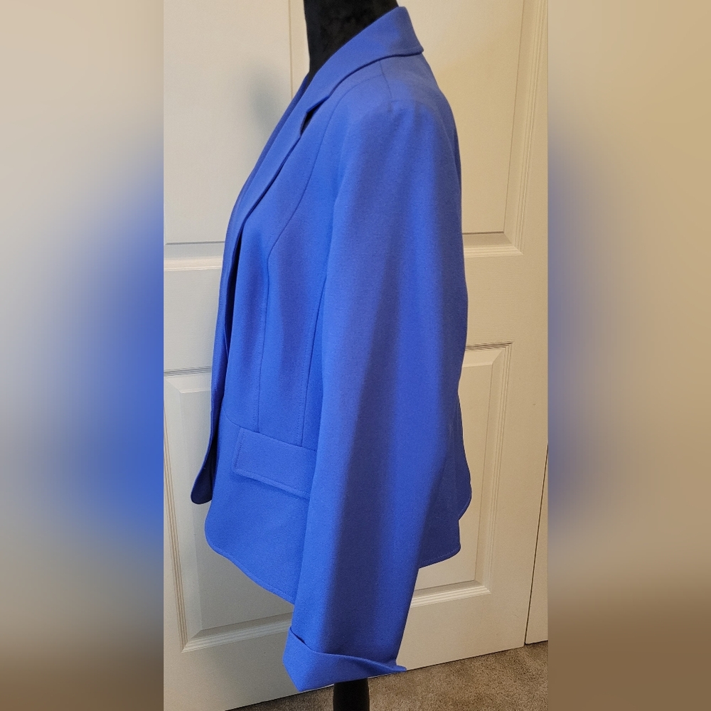 Black Label by Evan-Picone Size 14 LIGHT BLUE Women's Jacket Blazer - Picture 6 of 8